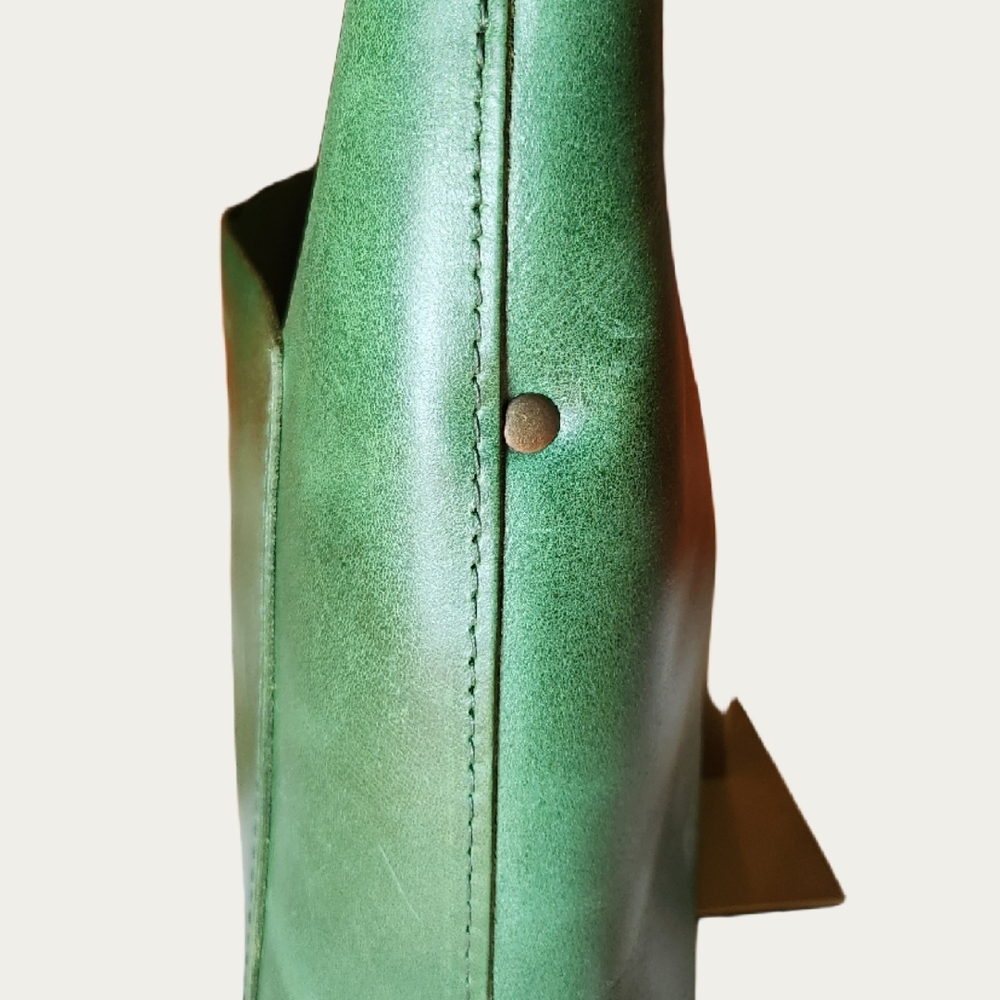 Portland Leather Cowboy Mint Mini Crossbody Tote Bag with Minimalist Design, EUC - Picture 3 of 17